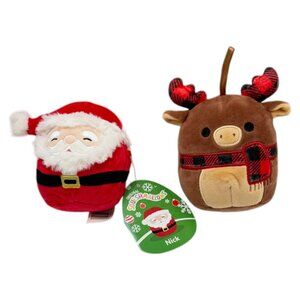 Squishmellows Plush Lot 2 Santa and Reindeer Christmas 4 inch